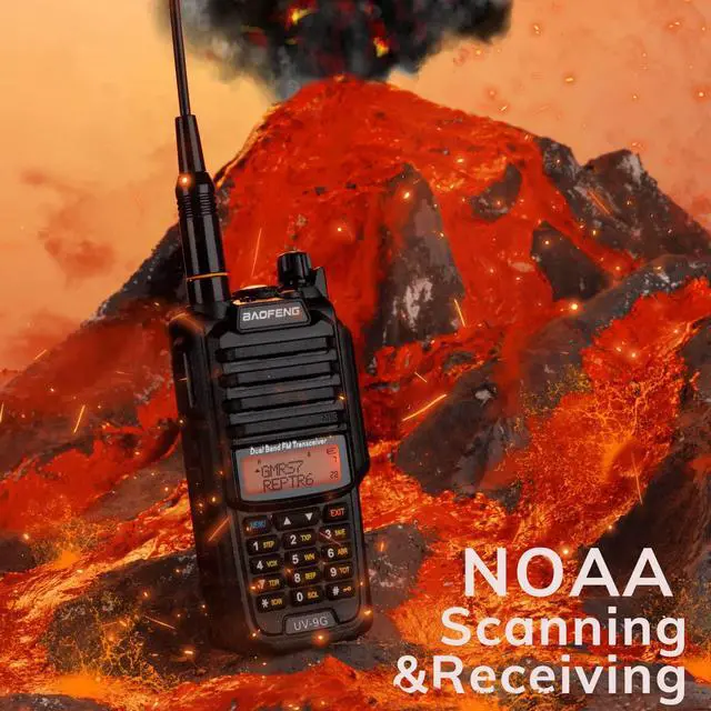 Alt view image 4 of 5 - BAOFENG UV-9G GMRS Radio, IP67 Waterproof Two Way Radio for Adults, NOAA Scanner & Receiver Long Range Rechargeable Handheld Radio, Repeater Compatible, with Programming Cable