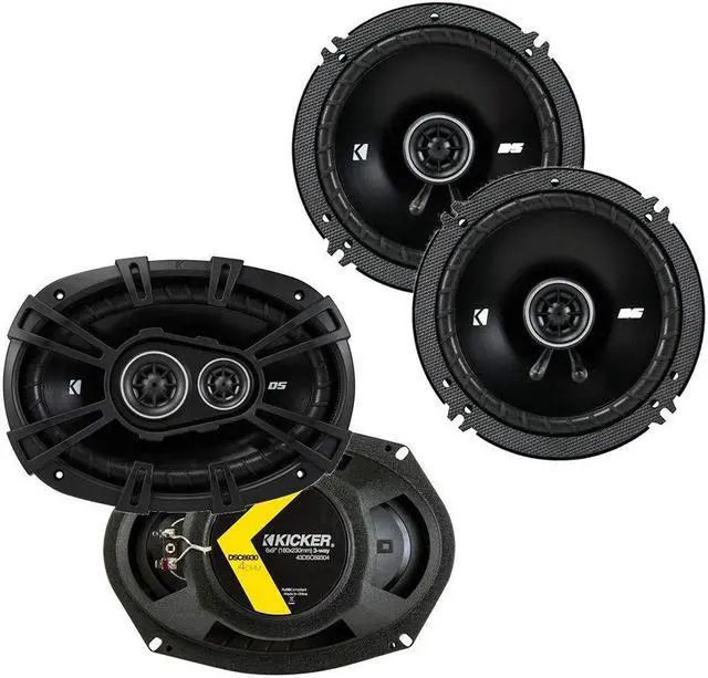 Main image of KICKER Speaker Package of 2 Items: DS Series Two 6"x9" Coaxial Speakers 4-Ohm & Two 6.5" Coaxial Speakers 4-Ohm - 1x 43DSC69304, 1x 43DSC6504