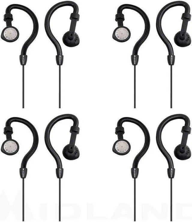Main image of Midland AVPH4 Ear-Clip Headsets for Midland FRS and GMRS Radios - 4-Pack