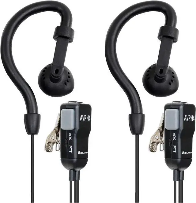 Alt view image 4 of 5 - Midland AVPH4 Ear-Clip Headsets for Midland FRS and GMRS Radios - 4-Pack