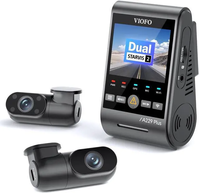 Alt view image 2 of 5 - Bundle: VIOFO A229 Plus 3CH + CPL VIOFO A229 Plus 3 Channel Dash Cam, Dual STARVIS 2 Sensors, 3-Channel HDR, 1440P+1440P+1080P Front Inside and Rear Car Camera, 5GHz Wi-Fi, Voice Control