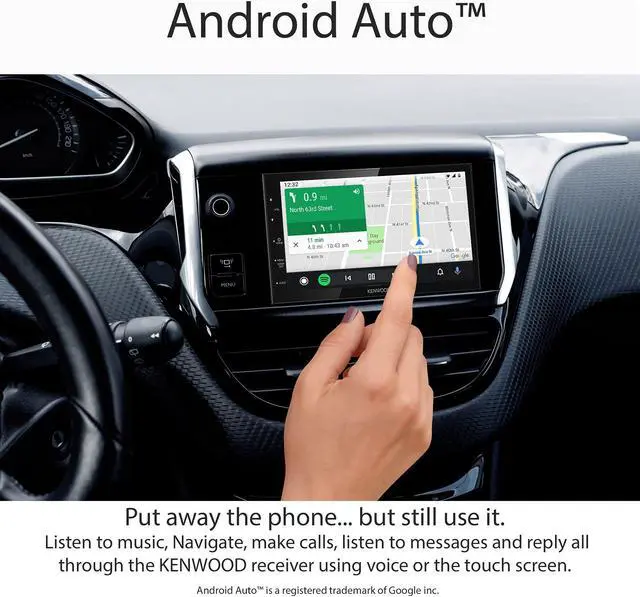 Alt view image 3 of 5 - Kenwood DMX47S Digital Car Multimedia Player, 6.8" Capacitive Touch Screen, Apple CarPlay & Android Auto, Built-in Bluetooth, True Mirroring via USB, Rear View Camera Input & Superior Car Audio