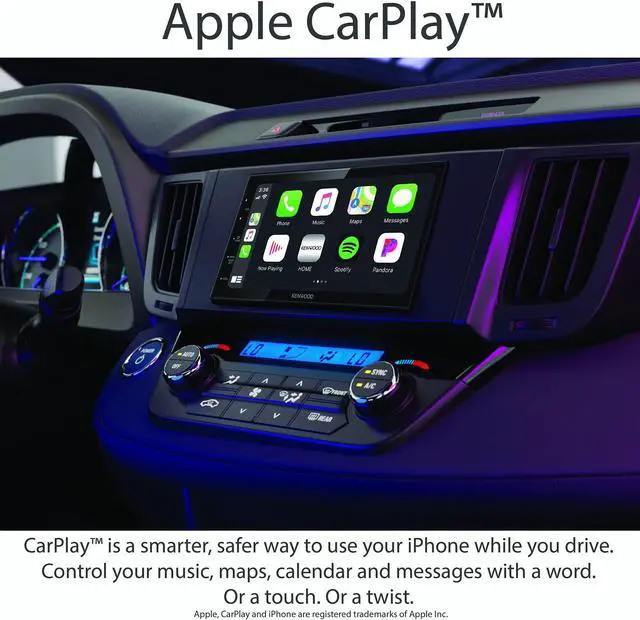 Alt view image 2 of 5 - Kenwood DMX47S Digital Car Multimedia Player, 6.8" Capacitive Touch Screen, Apple CarPlay & Android Auto, Built-in Bluetooth, True Mirroring via USB, Rear View Camera Input & Superior Car Audio