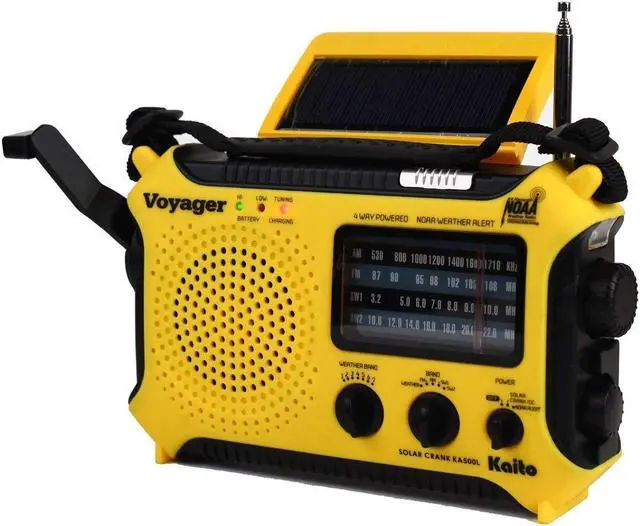Alt view image 3 of 5 - Kaito KA500L 4-Way Powered Emergency AM/FM/SW NOAA Weather Alert Radio with Solar,Dynamo Crank,Flashlight