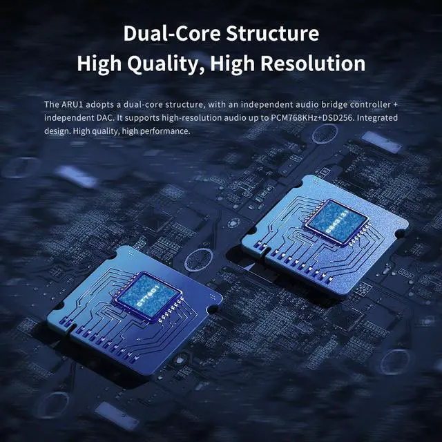 Alt view image 2 of 5 - Aune ARU1 USB-C Headphone Cable with DAC, for Cable-Detachable Headphones (Dual 3.5mm TRS) AR5000