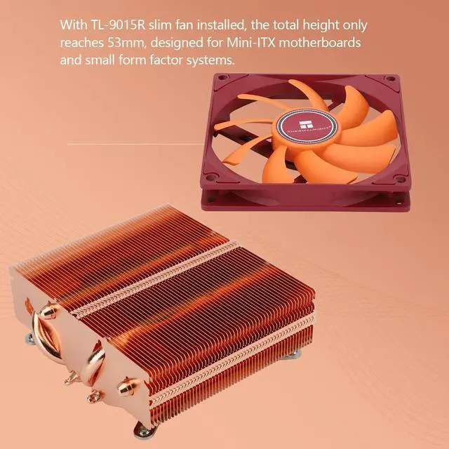 Alt view image 3 of 5 - Thermalright AXP90 X53 Full Low Profile ITX CPU Cooler,with 92mm Slim PWM Fan for 2700RPM High Speed ITX CPU Fan,Pure Copper Version,for Intel LGA1150/1151/1200/1700/AMD AM4/AM5