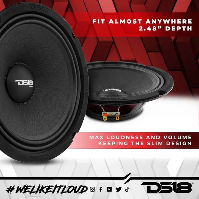 Alt view image 4 of 5 - DS18 PRO-NS8.4 8 Inches Shallow Loudspeaker Car Audio - Midrange, 400W Max, 200W RMS, 4 Ohms, Slim Neodymium Magnet - The Most Elegant Neodymium Midrange Loudspeakers Available - 1 Speaker