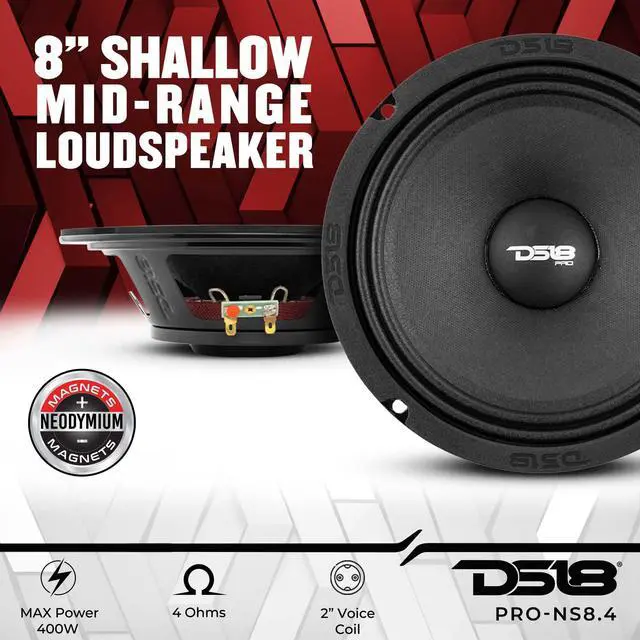 Alt view image 2 of 5 - DS18 PRO-NS8.4 8 Inches Shallow Loudspeaker Car Audio - Midrange, 400W Max, 200W RMS, 4 Ohms, Slim Neodymium Magnet - The Most Elegant Neodymium Midrange Loudspeakers Available - 1 Speaker