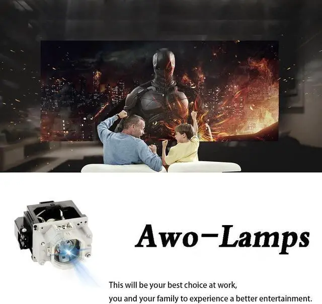 Alt view image 3 of 5 - AWO Original UHP Lamp Bulb for 23040055/22040005 / 23040051 / ELMP30 with Housing for Eiki EK-510U,EK-510UL,EK-511W,EK-511WL,EK-512X,EK-512XL,EK-500U,EK-501W,EK-502X,EK-502XL Projectors