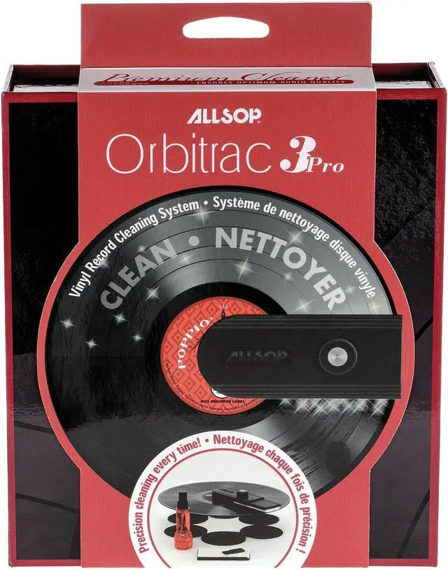 Alt view image 2 of 5 - Allsop Orbitrac 3 Pro Vinyl Record Cleaning System, 2X Cleaning Cartridges, Protective Non-Skid Pad, Cleaner Fluid, Reviving Brush, and Storage Case (31735), Black, 1