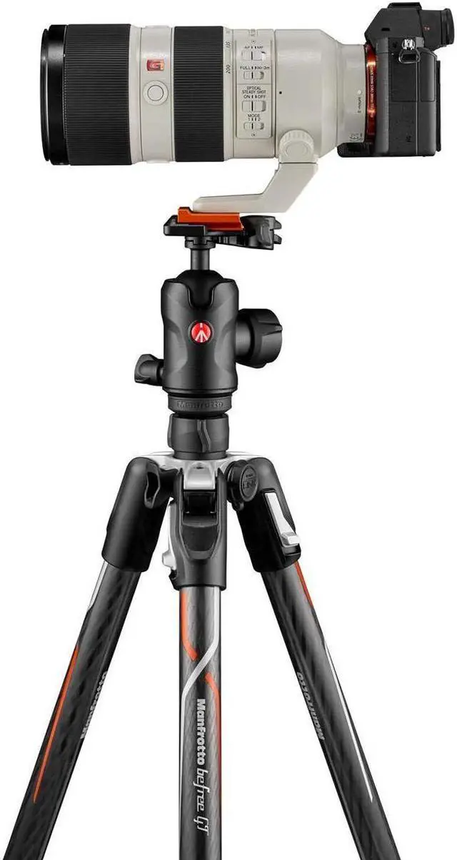 Alt view image 4 of 5 - Manfrotto Befree GT 4-Section Carbon Fiber Travel Tripod with 496 Ball Head, Black