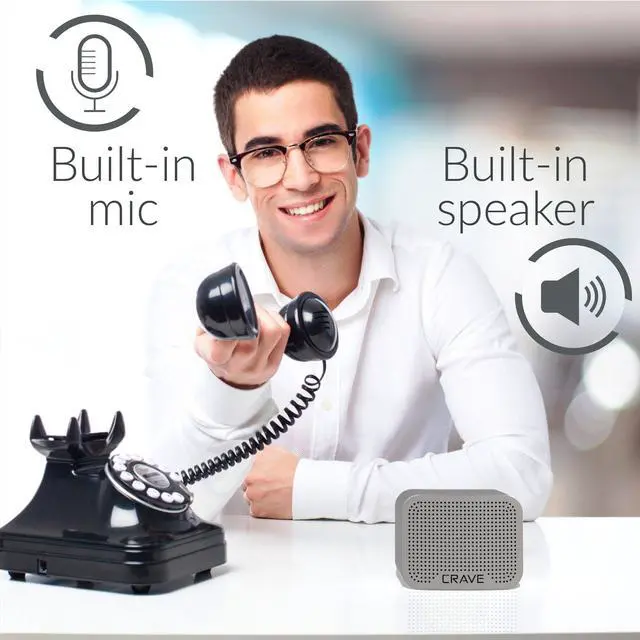 Alt view image 4 of 5 - Crave Curve Mini Portable Bluetooth Wireless Intelligent Speaker with Built-in Microphone and Speakerphone