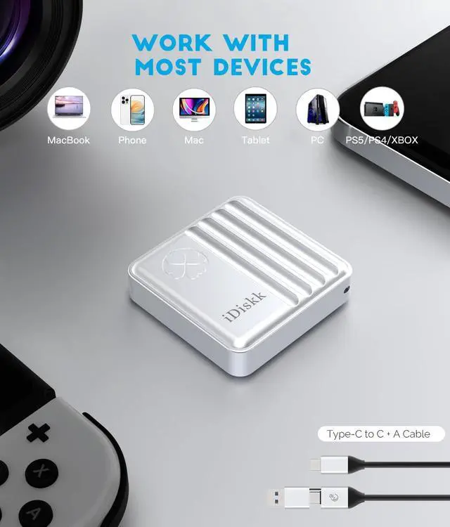 Alt view image 3 of 5 - iDiskk Disk 10Gbps M.2 NVMe SSD Enclosure for iPhone 15,Windows,Android,OS, USB C 3.2 Gen2, Enclosure NVMe Reader Supports M Keys and Size 2230 SSDs, Supports Up to 2TB