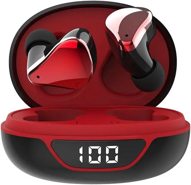 Main image of Small Wireless Earbuds for Small Ear Canals, Blue Tooth Ear Buds Earphones for iPhone Android, Red Micro Tiny Mini Earbuds Wireless Bluetooth Noise Cancelling Waterproof in-Ear Headphones for Sports