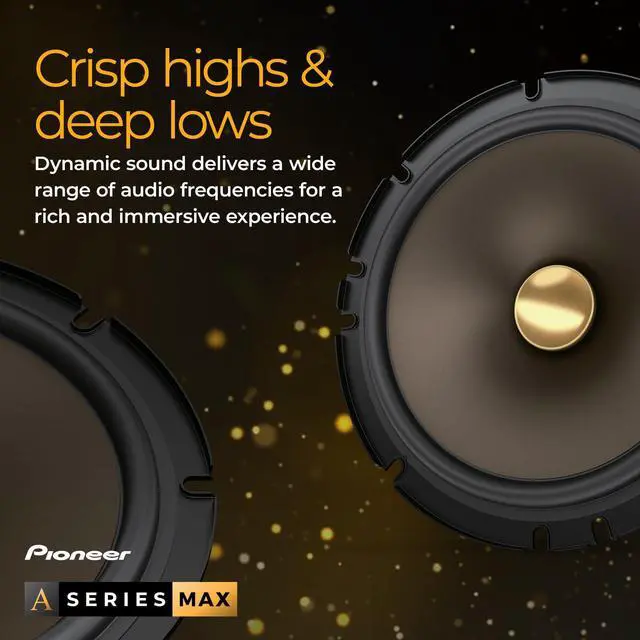 Alt view image 4 of 5 - Pioneer A-Series MAX TS-A653FH 6.5 2-Way Speakers (Pair)  340W Max, Balanced Sound + Smooth Treble, Enhanced Bass, Ideal Factory Upgrade, Installation Adaptors Included