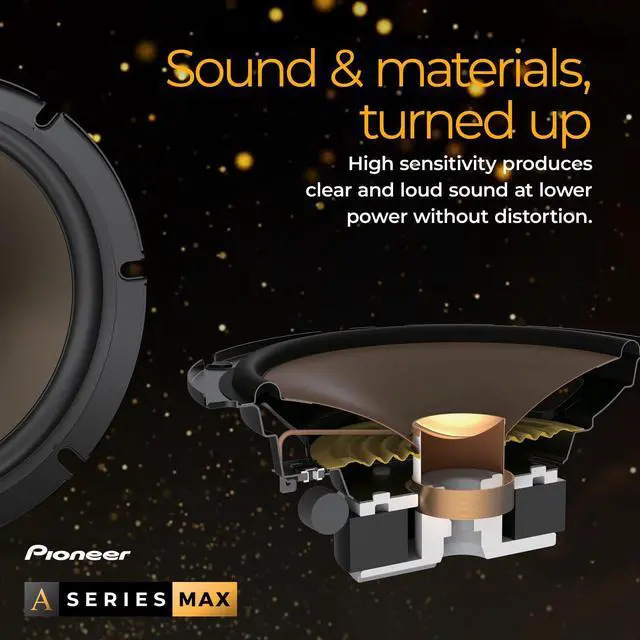 Alt view image 5 of 5 - Pioneer A-Series MAX TS-A653FH 6.5 2-Way Speakers (Pair)  340W Max, Balanced Sound + Smooth Treble, Enhanced Bass, Ideal Factory Upgrade, Installation Adaptors Included