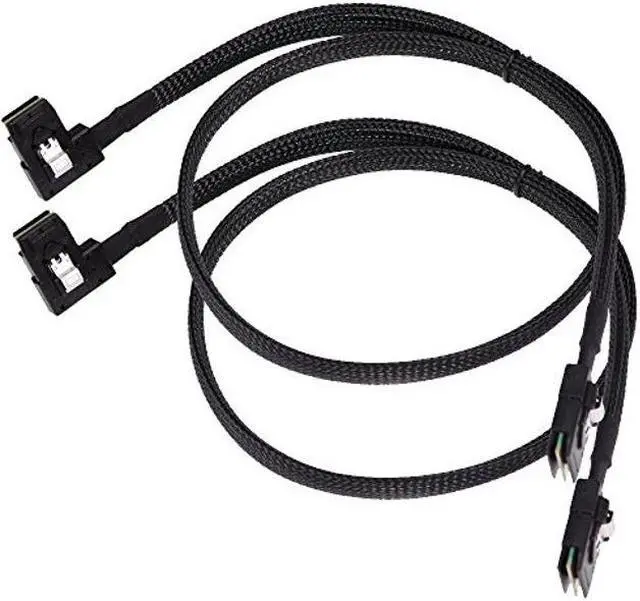 Alt view image 4 of 5 - Saihisday Internal Mini SAS Cable, Mini SAS SFF-8087 to Right Angle SFF-8087 Cord, 90 Degree Right Angle SAS-A SAS-B SATA Cable Replacement for DELL POWEREDGE R310 R710 H700(2PCS)