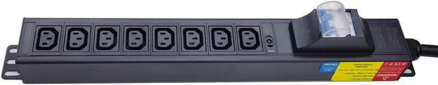 Alt view image 4 of 5 - 8way C13 C19 30A 120V-240V Metered PDU Current Volts Digital Meter SPD L6-30P amp PDU (OIT-8C13-6-30P-LED-30A)