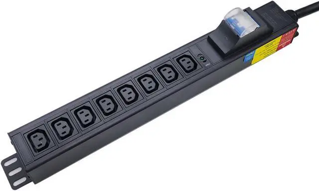 Alt view image 3 of 5 - 8way C13 C19 30A 120V-240V Metered PDU Current Volts Digital Meter SPD L6-30P amp PDU (OIT-8C13-6-30P-LED-30A)
