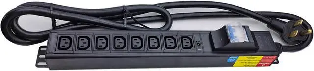 Main image of 8way C13 C19 30A 120V-240V Metered PDU Current Volts Digital Meter SPD L6-30P amp PDU (OIT-8C13-6-30P-LED-30A)