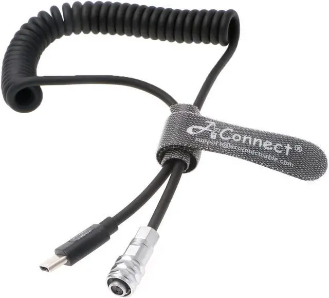 Alt view image 2 of 5 - AConnect BMPCC-4K-6K Power-Cable Type-C to Weipu 2 Pin Female for PD-Power-Bank Blackmagic-Pocket-Cinema-Camera Flexible Coiled Cable