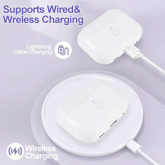 Alt view image 4 of 5 - Wireless Charging Case Compatible with Airpods Pro 1st 2nd Generation with Bluetooth Pairing Button,Replacement Airpods Pro Charger Case Only,No Earbuds