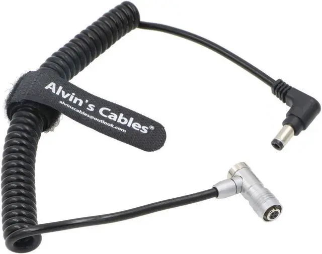 Alt view image 3 of 5 - Alvin's Cables PORTKEYS BM5 BM7 Monitor Right Angle Power Cable 4 Pin Female to Right Angle DC Male Coiled Power Cord