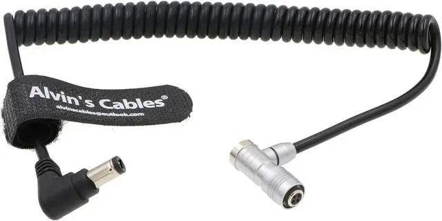 Alt view image 5 of 5 - Alvin's Cables PORTKEYS BM5 BM7 Monitor Right Angle Power Cable 4 Pin Female to Right Angle DC Male Coiled Power Cord