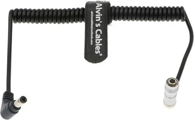 Main image of Alvin's Cables PORTKEYS BM5 BM7 Monitor Right Angle Power Cable 4 Pin Female to Right Angle DC Male Coiled Power Cord