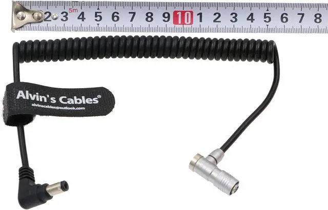 Alt view image 2 of 5 - Alvin's Cables PORTKEYS BM5 BM7 Monitor Right Angle Power Cable 4 Pin Female to Right Angle DC Male Coiled Power Cord