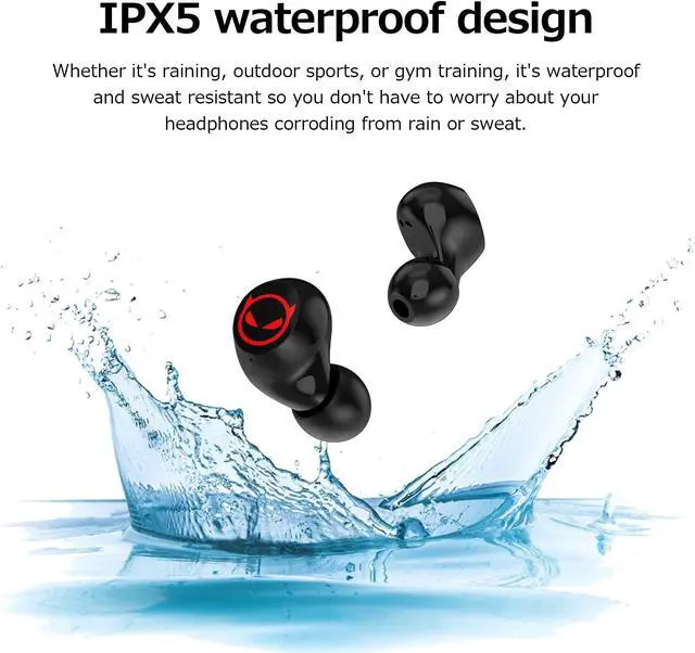 Alt view image 5 of 5 - AMAFACE Bluetooth 5.1 Wireless Earbuds, IPX5 Waterproof Stereo Headphones with Mic and Touch Control, In Ear Noise Reduction Sports Earphones with Wireless Charging Case