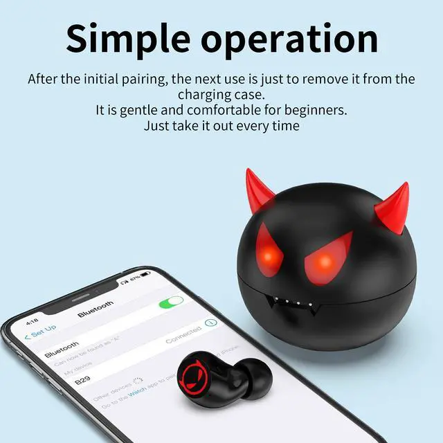 Alt view image 4 of 5 - AMAFACE Bluetooth 5.1 Wireless Earbuds, IPX5 Waterproof Stereo Headphones with Mic and Touch Control, In Ear Noise Reduction Sports Earphones with Wireless Charging Case