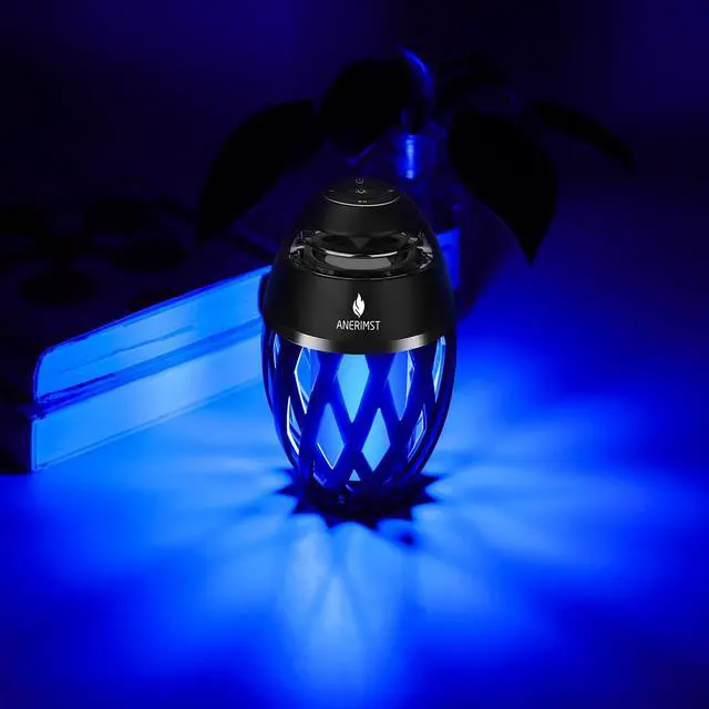 Alt view image 2 of 5 - ANERIMST Unique Gifts for Men, Outdoor Bluetooth Speaker Waterproof Wireless with Torch LED Light, Birthday Gift for Boyfriend Him Dad, Cool for Garden, Patio, Outside (Blue Light)
