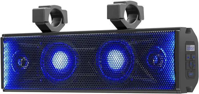 Main image of purevox UTV Sound Bar 17 Inch 4-Speaker ATV SoundBar UTV Sound System SXS Speakers Waterproof Bluetooth Connectivity with Multicolor LED Lighting for UTV ATV Golf Cart Marine Boat
