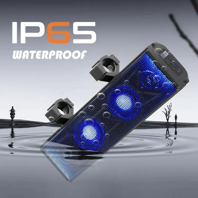 Alt view image 4 of 5 - purevox UTV Sound Bar 17 Inch 4-Speaker ATV SoundBar UTV Sound System SXS Speakers Waterproof Bluetooth Connectivity with Multicolor LED Lighting for UTV ATV Golf Cart Marine Boat