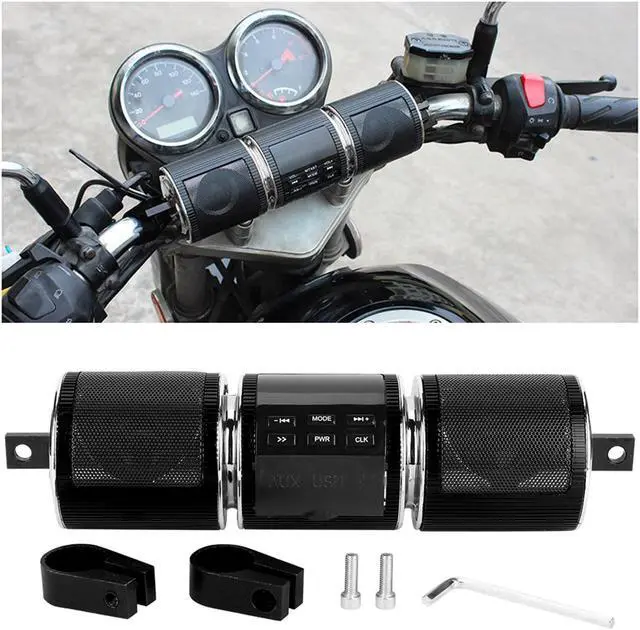Alt view image 3 of 5 - aqxreight Universal Waterproof Motorcycle Speakers 3.0+EDR Tf USB 12V IPX4 Music Player Motorcycle Audio Suitable for 22mm Handlebars (Black)