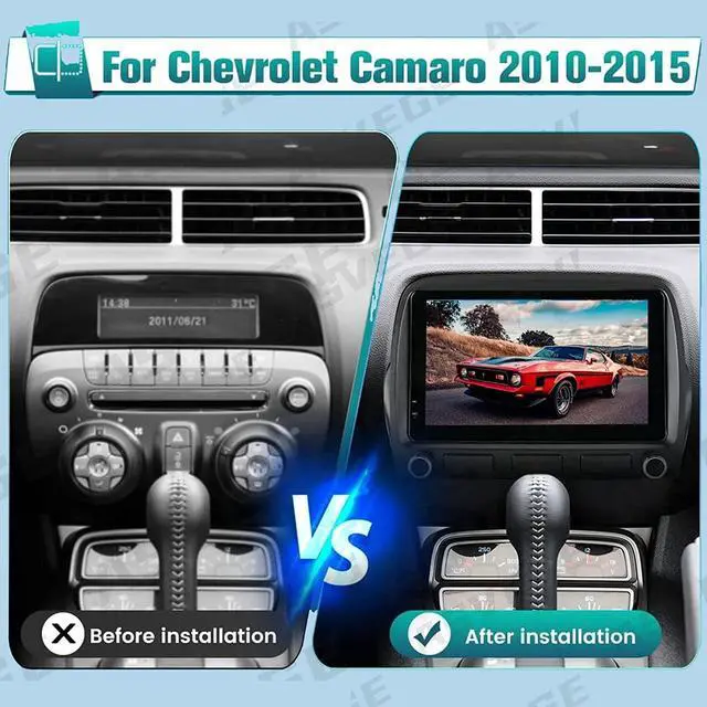 Alt view image 2 of 5 - Car Radio Stereo for Chevrolet Camaro 2010-2015 4G+64G, 9 Inch Android System Touch Screen Multimedia Player Built in Carplay Android Auto Navigation WiFi Bluetooth SWC