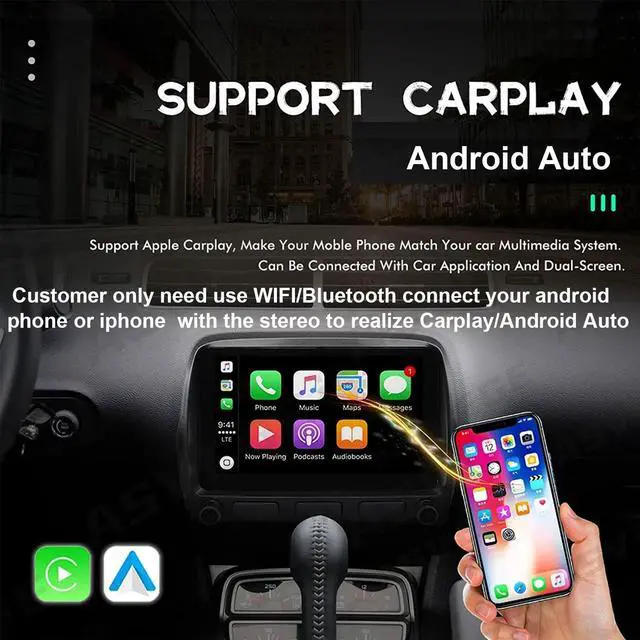 Alt view image 3 of 5 - Car Radio Stereo for Chevrolet Camaro 2010-2015 4G+64G, 9 Inch Android System Touch Screen Multimedia Player Built in Carplay Android Auto Navigation WiFi Bluetooth SWC