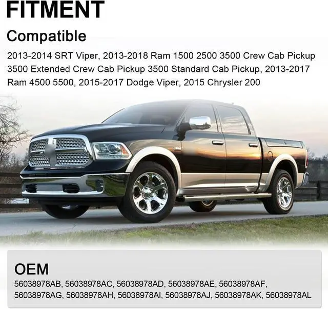 Alt view image 2 of 5 - AUTOBABA Rear View Back Up Camera Compatible with 2013-2018 Dodge Ram 1500 2500 3500 4500 5500 2013-2017 Dodge Viper 2015 Chrysler 200 Views Reversing Parking Backup Camera Replace# 56038978AL 590-079