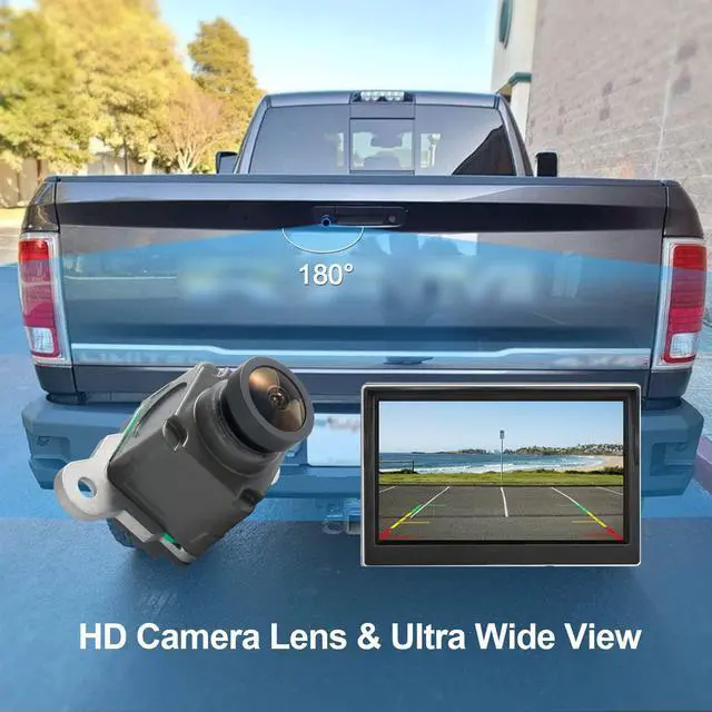 Alt view image 4 of 5 - AUTOBABA Rear View Back Up Camera Compatible with 2013-2018 Dodge Ram 1500 2500 3500 4500 5500 2013-2017 Dodge Viper 2015 Chrysler 200 Views Reversing Parking Backup Camera Replace# 56038978AL 590-079