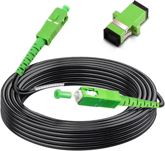 Main image of Bangun 30 Meters SC/APC to SC/APC Fiber Optic Internet Cable, Outdoor Armored Single Mode Patch Cable, Fiber Optic Jumper Optical Patch Cord - SIMPLEX - 9/125um - OS1/OS2 Compatible, LSZH Black
