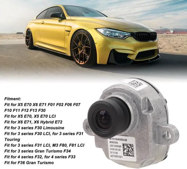Alt view image 3 of 5 - Front Bumper Side View Camera for X5 E70 X6 E71 F01 F02 F06 F07 F10 F11 F12 F13 F30, Front Parking Camera, HD Display, Safety Driving with Strong Performance (Left 6653924035201)