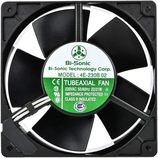 Main image of AC axial Fan 4E-230BW, All Metal, high Wind, high air Pressure Cooling Fan,220V AC 120mm by 120mm by 38mm High Speed