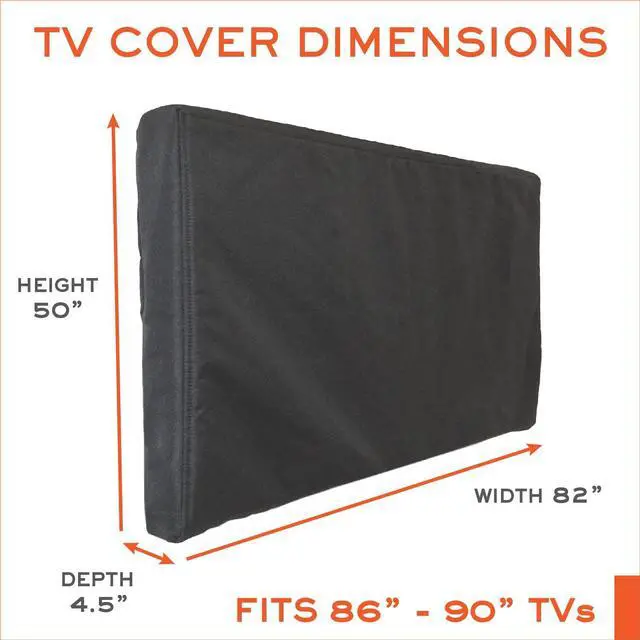 Alt view image 2 of 5 - Outdoor TV Cover 86-90 inch - WITH ZIPPER, Weatherproof, Waterproof 360 degrees protection, Soft Non Scratch Interior - Black