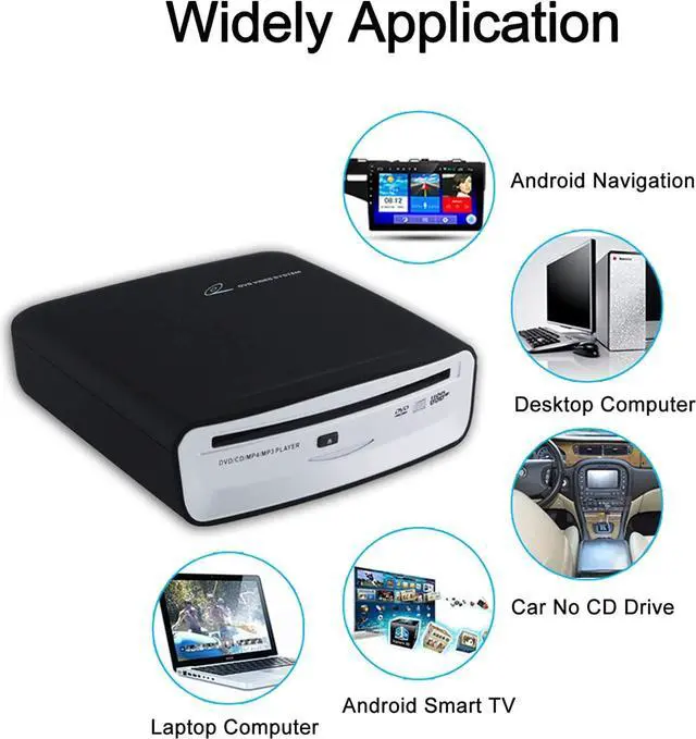 Alt view image 2 of 5 - USB External Car Universal Connection Portable CD Player for Car Android Navigation/TV/Laptops Desktops with USB Port Plug and Play (Android Version 4.4 and Above)