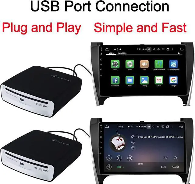 Alt view image 4 of 5 - USB External Car Universal Connection Portable CD Player for Car Android Navigation/TV/Laptops Desktops with USB Port Plug and Play (Android Version 4.4 and Above)