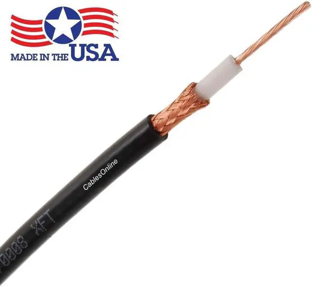 Alt view image 3 of 3 - CablesOnline, 50ft. RG8X (Mini-RG8) 50-Ohm 16-AWG Bare-Copper Made-in-The-USA Bulk Coax Cable, Black, R8X-050