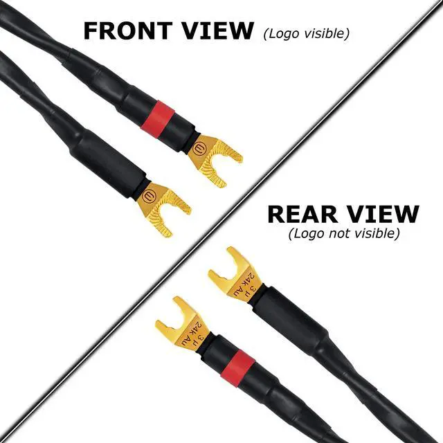 Alt view image 4 of 5 - WORLDS BEST CABLES 8 Foot - Canare 4S11  Audiophile Grade - HiFi Star-Quad Bi-Wire Speaker Cable Pair with Eminence Gold Banana & Spade Connectors [Spade x2  Banana x4]