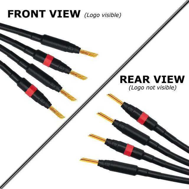 Alt view image 5 of 5 - WORLDS BEST CABLES 8 Foot - Canare 4S11  Audiophile Grade - HiFi Star-Quad Bi-Wire Speaker Cable Pair with Eminence Gold Banana & Spade Connectors [Spade x2  Banana x4]