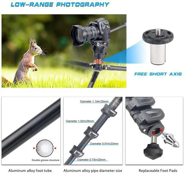 Alt view image 4 of 5 - Cayer BV30L 72 Inches Video Tripod System Kit and FP2450 Video Tripod